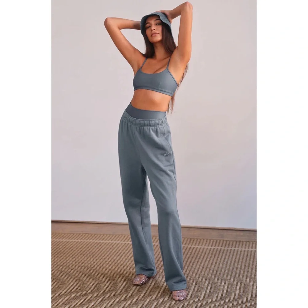 Alo Yoga Accolade Straight Leg Sweatpant Steel Grey S